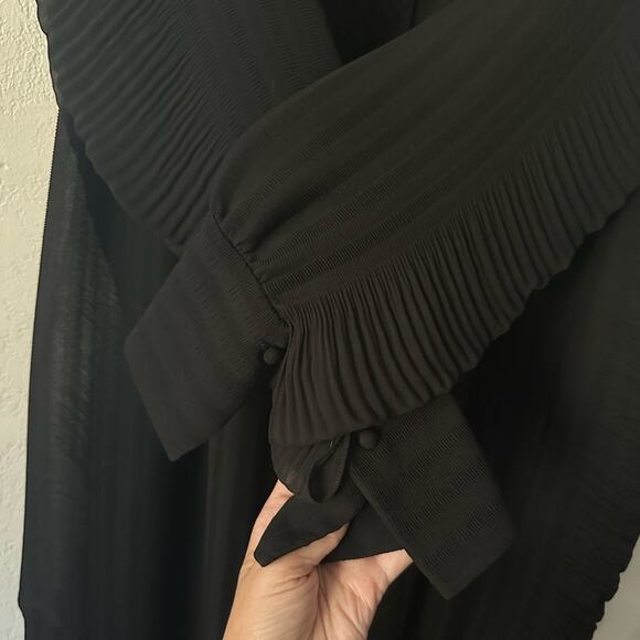 The Row Hania Belted Ruffled Crinkled-chiffon Gown in Black size XS / S - Picture 11 of 14